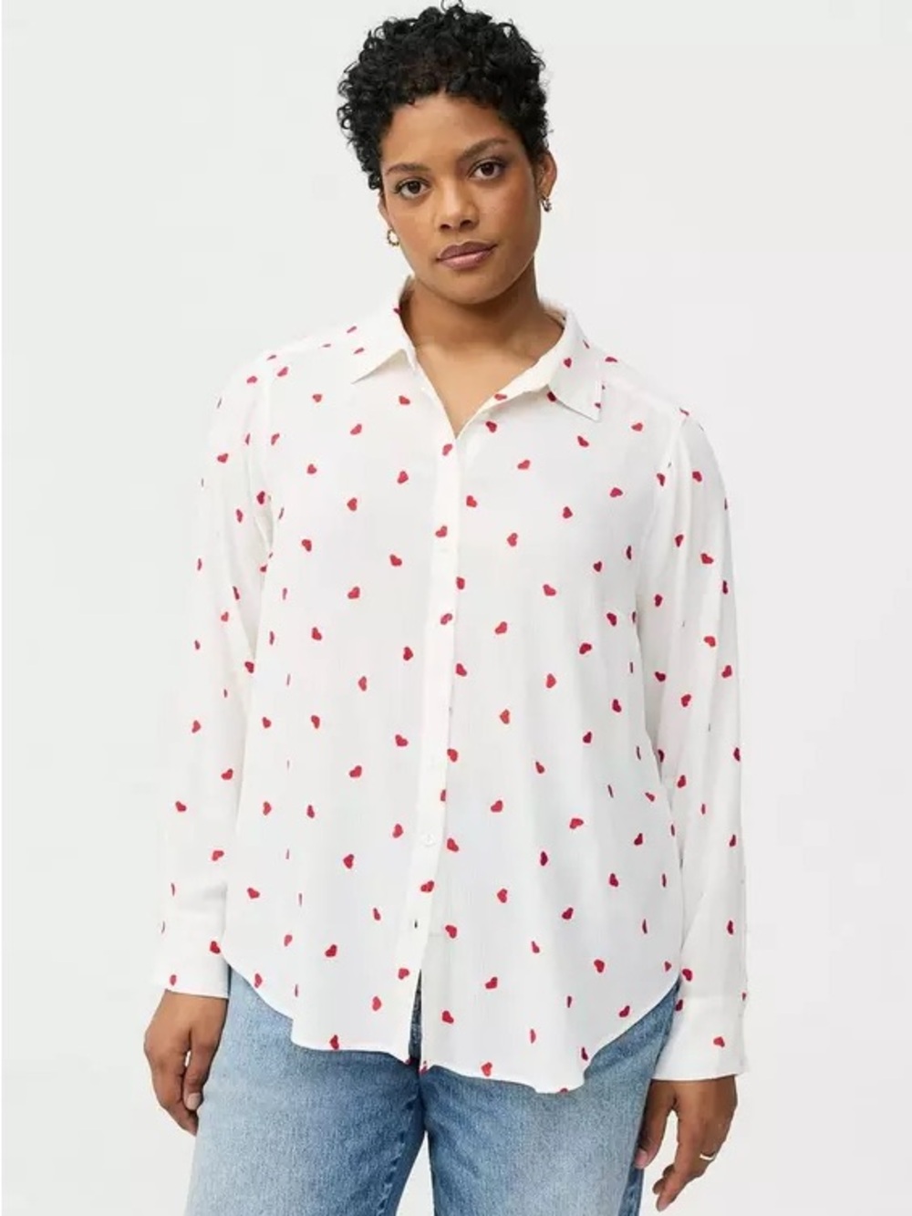 Torrid Lizzie Embroidered Button-Up Shirt